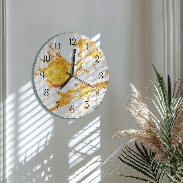 Reloj de pared redondo zumo de naranja