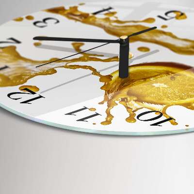 Reloj de pared redondo zumo de naranja
