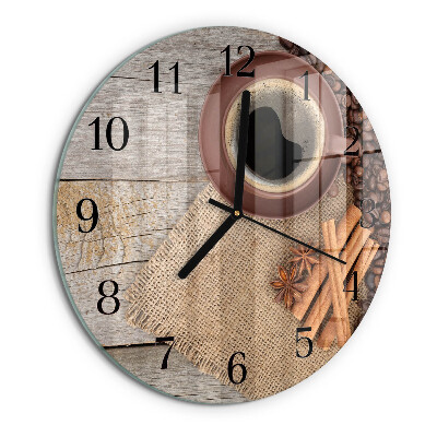 Reloj de pared redondo Granos de café