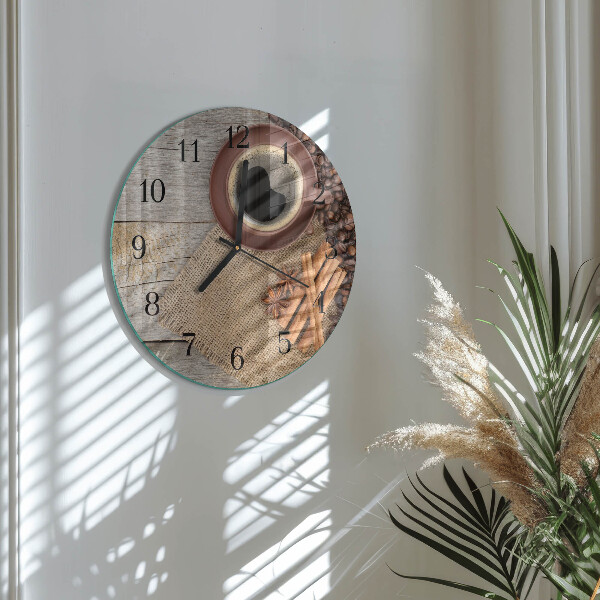 Reloj de pared redondo Granos de café