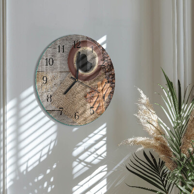 Reloj de pared redondo Granos de café