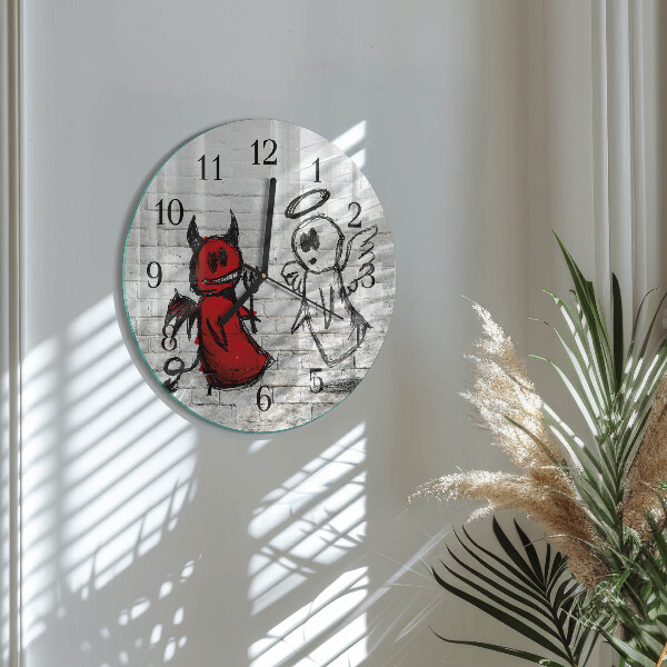 Reloj de pared redondo Ángel Diablo