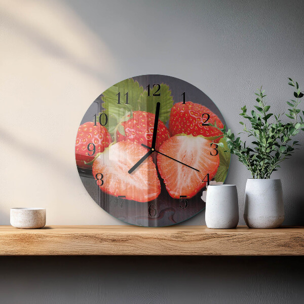 Reloj de pared redondo fresas
