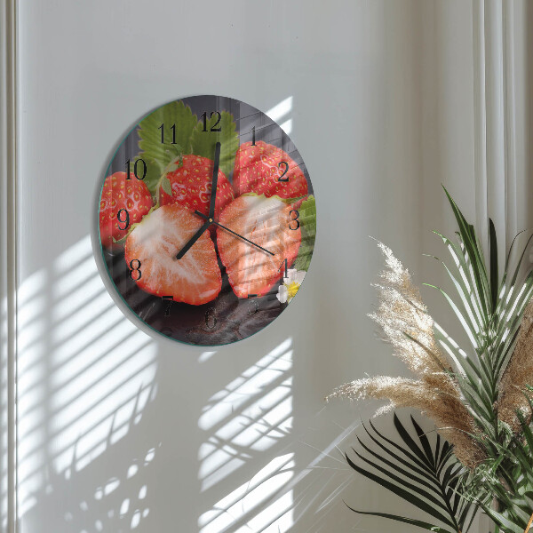 Reloj de pared redondo fresas