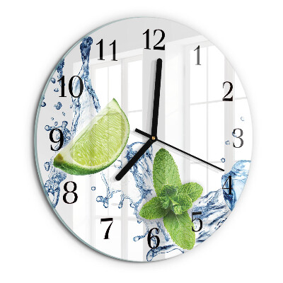 Reloj de pared redondo Menta con lima