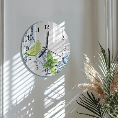 Reloj de pared redondo Menta con lima
