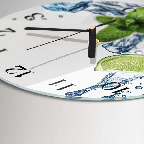 Reloj de pared redondo Menta con lima