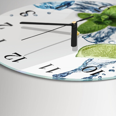 Reloj de pared redondo Menta con lima