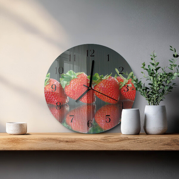 Reloj de pared redondo fresas