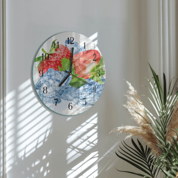Reloj de pared redondo Helado de fresa