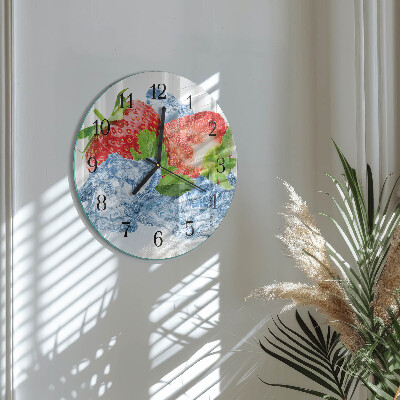 Reloj de pared redondo Helado de fresa