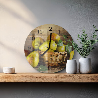 Reloj de pared redondo peras