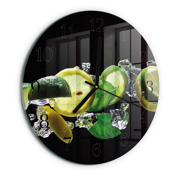 Reloj de pared redondo Limón y lima