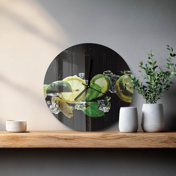 Reloj de pared redondo Limón y lima