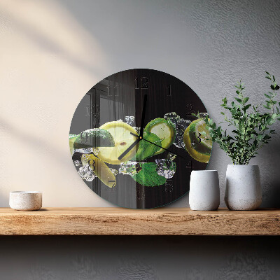 Reloj de pared redondo Limón y lima