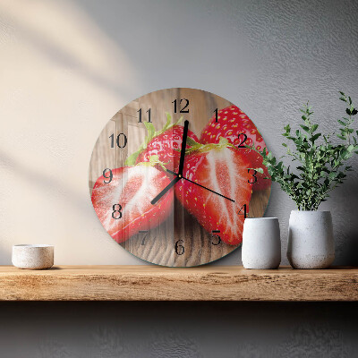Reloj de pared redondo fresas