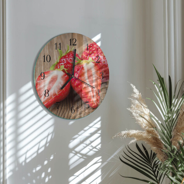 Reloj de pared redondo fresas