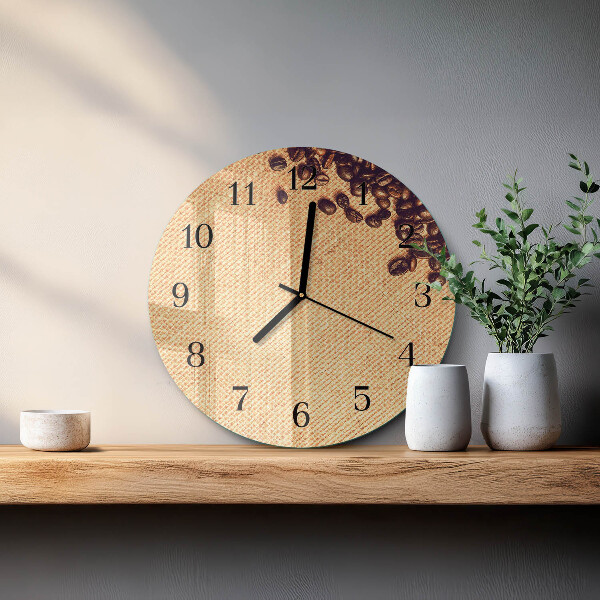 Reloj de pared redondo Granos de café