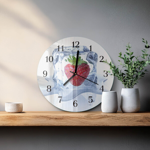 Reloj de pared redondo Helado de fresa
