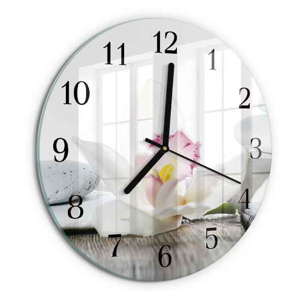 Reloj de pared redondo Orquídea