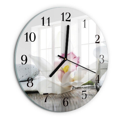 Reloj de pared redondo Orquídea
