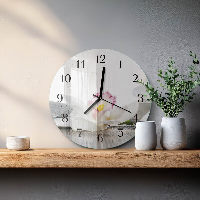 Reloj de pared redondo Orquídea