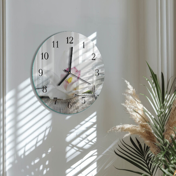 Reloj de pared redondo Orquídea