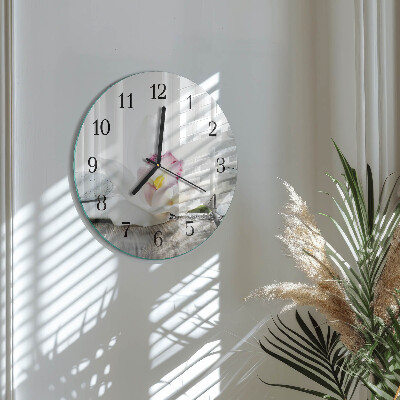 Reloj de pared redondo Orquídea