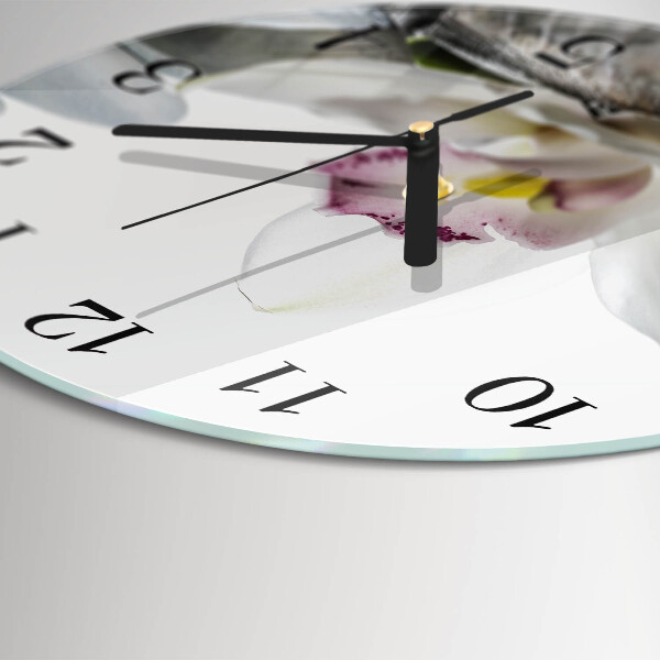 Reloj de pared redondo Orquídea