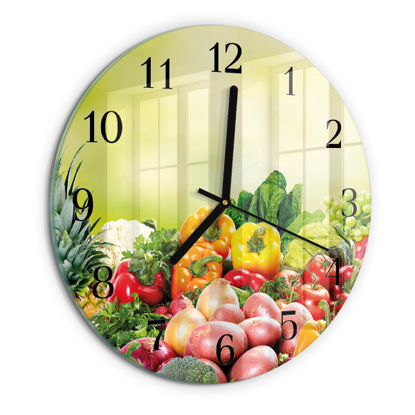 Reloj de pared redondo Verduras