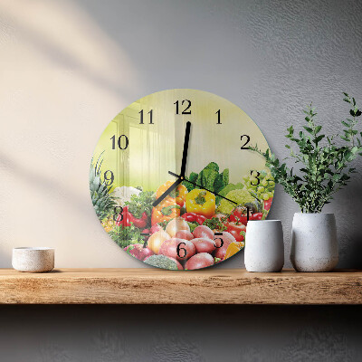 Reloj de pared redondo Verduras