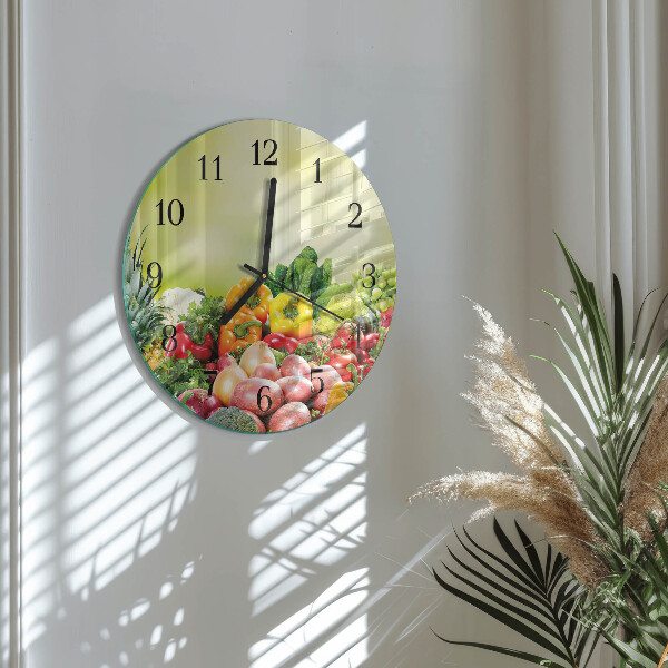 Reloj de pared redondo Verduras