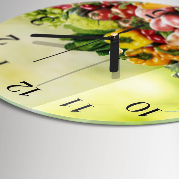 Reloj de pared redondo Verduras