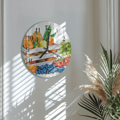 Reloj de pared redondo Verduras