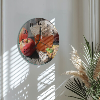 Reloj de pared redondo Miel de manzana
