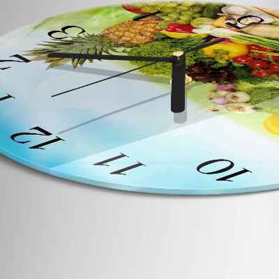 Reloj de pared redondo Verduras Frutas