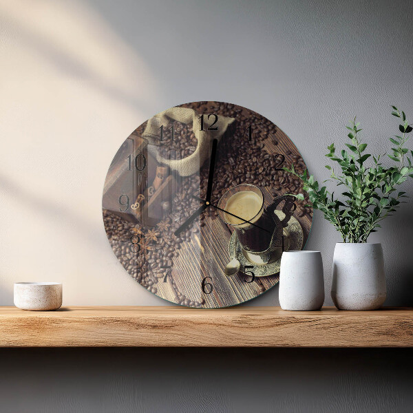 Reloj de pared redondo Café