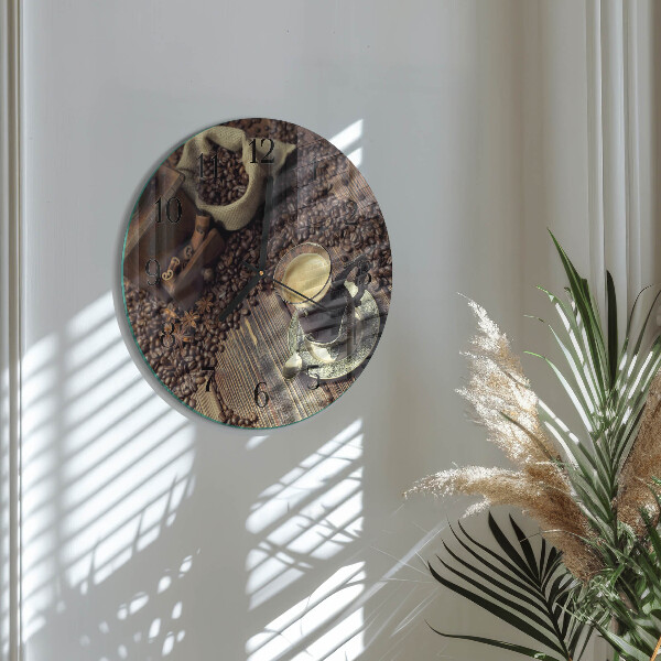 Reloj de pared redondo Café