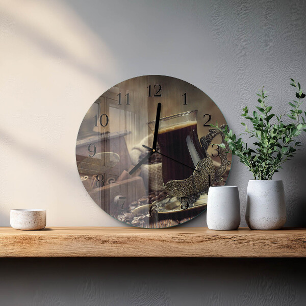 Reloj de pared redondo Café