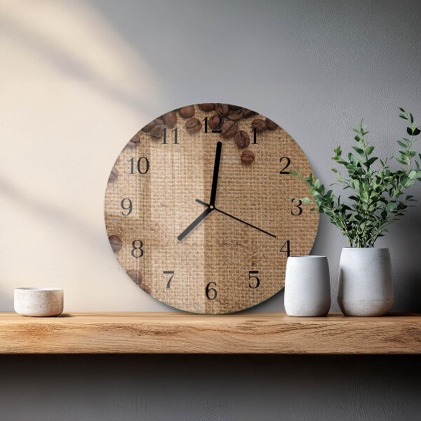 Reloj de pared redondo Granos de café