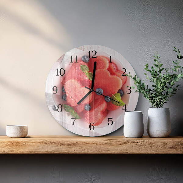 Reloj de pared redondo Corazón de sandía