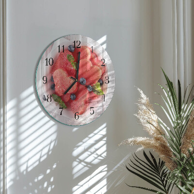 Reloj de pared redondo Corazón de sandía