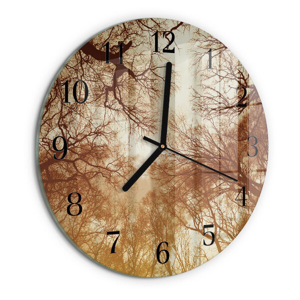 Reloj de pared redondo copas de árboles