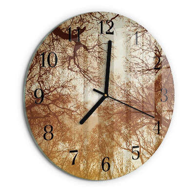 Reloj de pared redondo copas de árboles