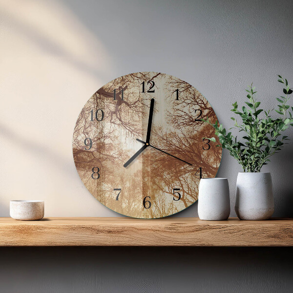 Reloj de pared redondo copas de árboles