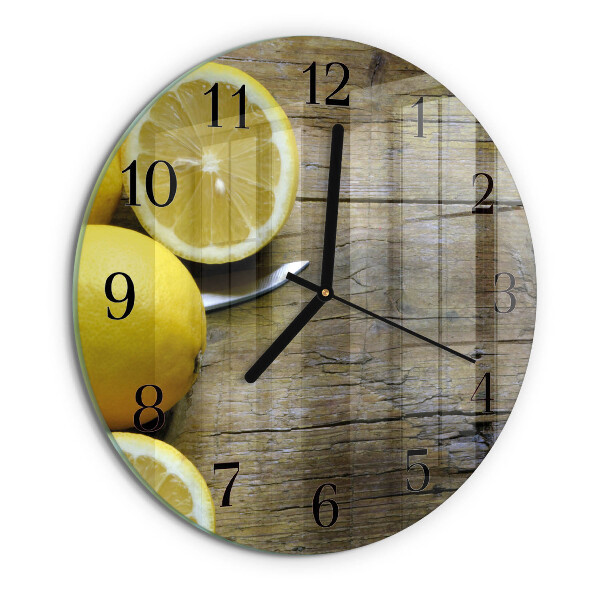 Reloj de pared redondo Limones jugosos