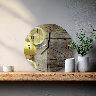 Reloj de pared redondo Limones jugosos