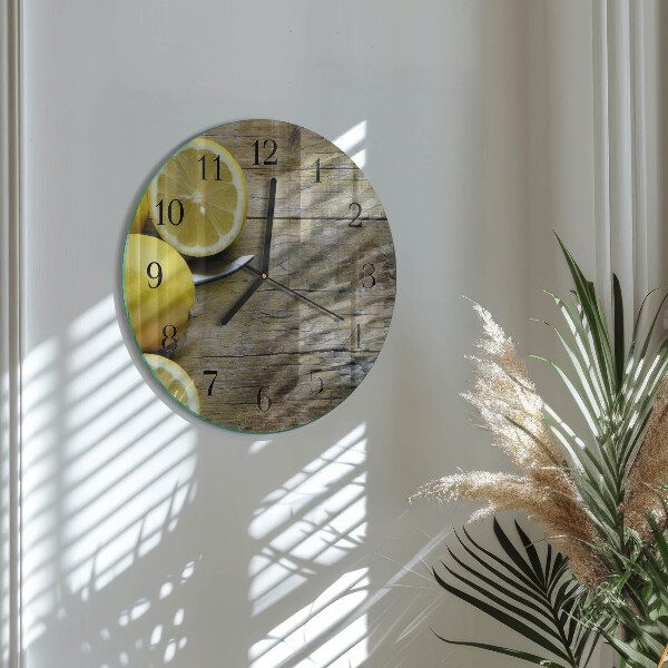 Reloj de pared redondo Limones jugosos