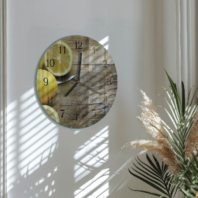 Reloj de pared redondo Limones jugosos