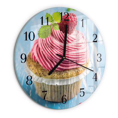 Reloj de pared redondo magdalena de frambuesa